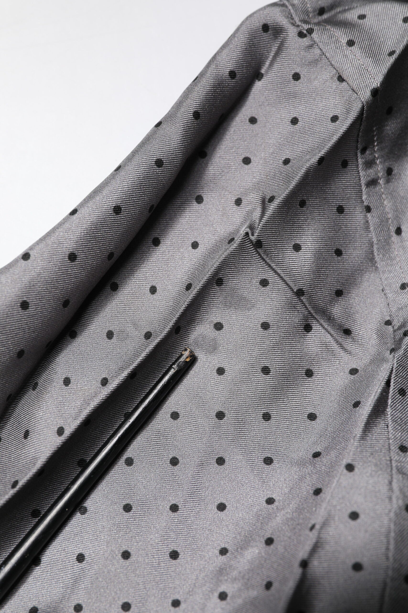 Dolce & Gabbana grey polka dot silk long-sleeved shirt
